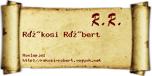 Rákosi Róbert névjegykártya