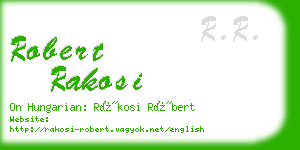 robert rakosi business card